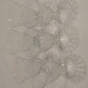 Set of 6 etched crystal wine glasses 8 ounces